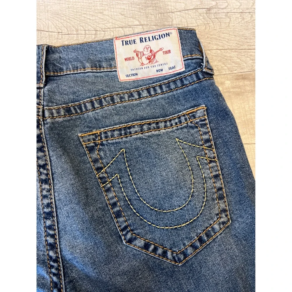 True Religion Geno Relaxed Slim Mens Jeans Dark Wash Size 33 X 34‎